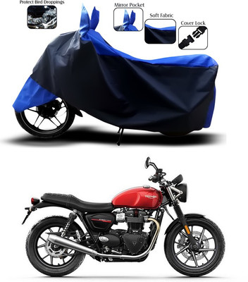 ANTHUB Two Wheeler Cover for Triumph(Blue, Black)