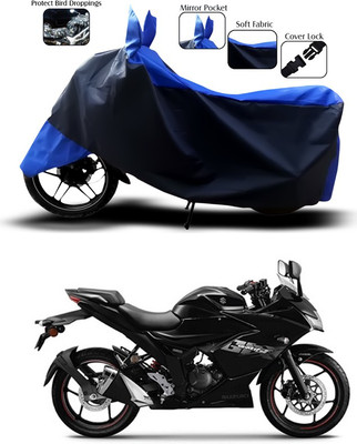 SEBONGO Two Wheeler Cover for Suzuki(Gixxer SF, Blue, Black)