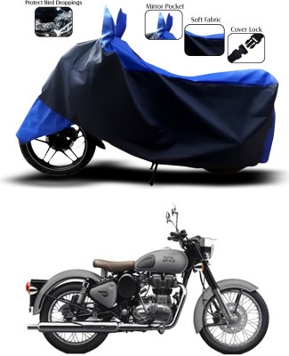 ANTHUB Two Wheeler Cover for Royal Enfield(Bullet 350, Blue, Black)