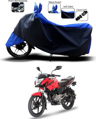 SEBONGO Two Wheeler Cover for Bajaj(Pulsar 135 LS DTS-i, Blue, Black)