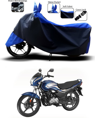 SEBONGO Two Wheeler Cover for Hero(Super Splendor, Blue, Black)