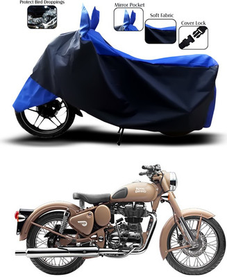 ANTHUB Waterproof Two Wheeler Cover for Royal Enfield(Classic Desert Storm, Blue)