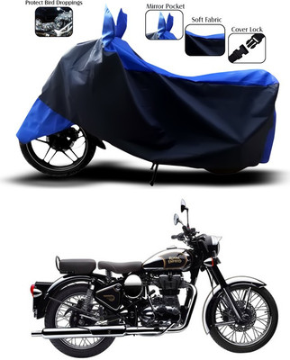 ANTHUB Waterproof Two Wheeler Cover for Royal Enfield(Classic Chrome, Blue)