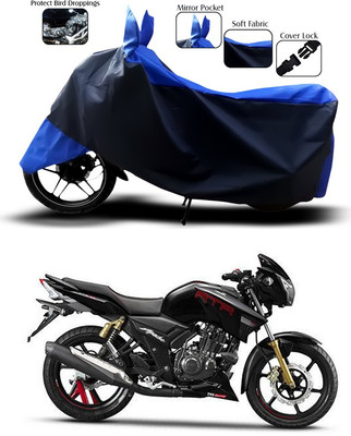 SEBONGO Two Wheeler Cover for TVS(Apache RTR 180, Blue, Black)
