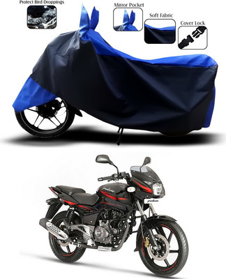 SEBONGO Two Wheeler Cover for Bajaj(Pulsar 180 DTS-i, Blue, Black)