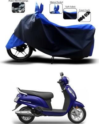 SEBONGO Two Wheeler Cover for Suzuki(Access 125, Blue, Black)