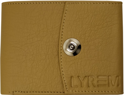 LYREM Men Casual Beige Artificial Leather Wallet(6 Card Slots)