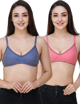 Docare Women Full Coverage Non Padded Bra(Blue, Pink)