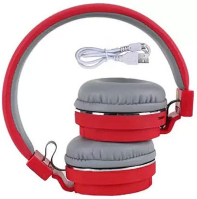 F FERONS Top Sale Headphone With FM and SD Card Slot high powerful sound Bluetooth Headset(Red, On the Ear)