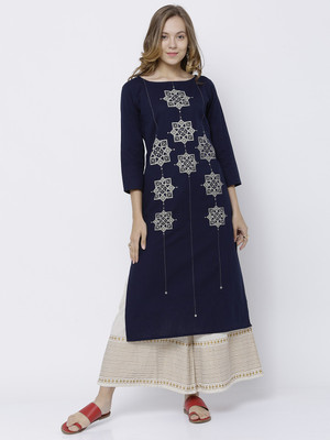 Vishudh Women Solid Straight Kurta(Multicolor)