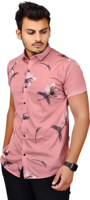 COMBRAIDED Men Printed Casual Pink Shirt