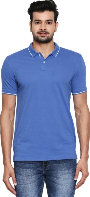 Byford by Pantaloons Solid Men Polo Neck Blue T-Shirt