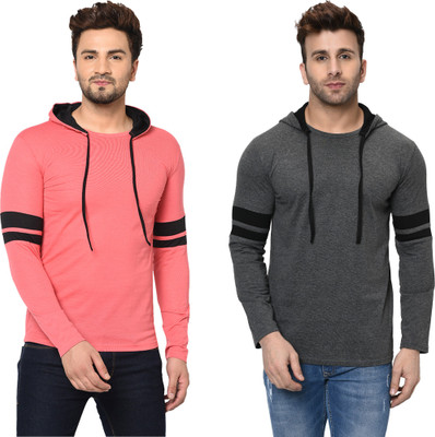 Jaskart Printed Men Hooded Neck Multicolor T-Shirt