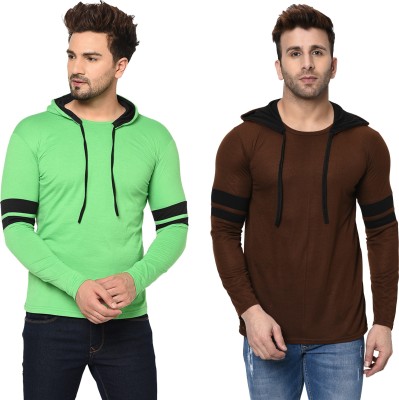 Unite Wear Solid Men Hooded Neck Multicolor T-Shirt