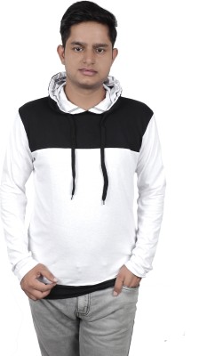 Morewill Solid Men Hooded Neck White T-Shirt