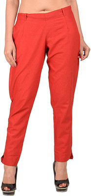 Faunashaw Regular Fit Women Red Trousers