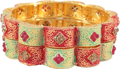 Zulka Get Your Traditions Metal Bangle Set(Pack of 2)