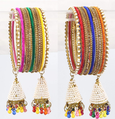 Zulka Get Your Traditions Metal Zircon Bangle Set(Pack of 22)