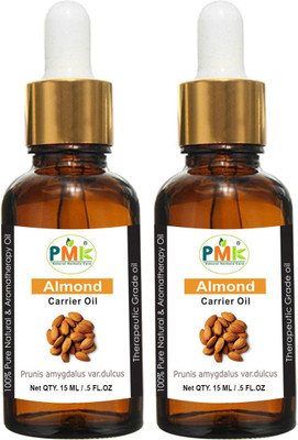 PMK Pure Natural Almond Carrier Oil (15ML Pack of 2)(30 ml)
