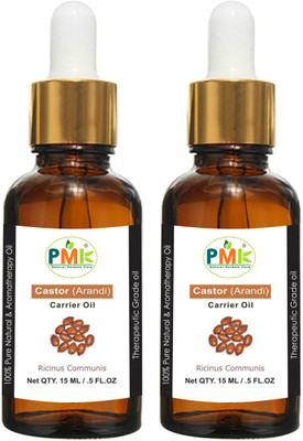 PMK Pure Natural Castor Cold Pressed Carrier Oil (15ML Pack of 2)(30 ml)