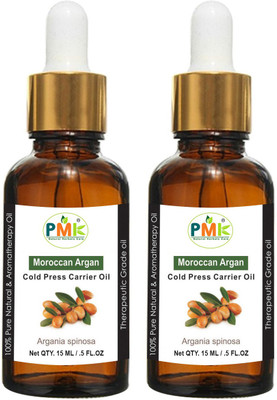 PMK Pure Natural Moroccan Argan Cold Pressed Carrier Oil (15ML Pack of 2)(30 ml)