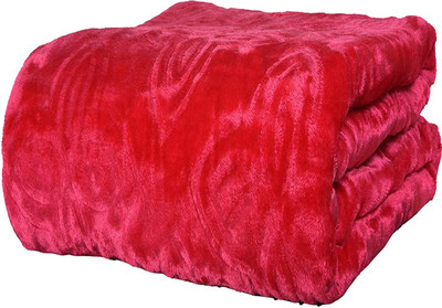 SUBHANKARA Self Design Double Mink Blanket for  Heavy Winter(Microfiber, Pink)