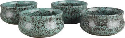 VarEesha Ceramic Sauce Bowl Foliage Green Ceramic Dip Bowls/ Chatni Katoris Set of Four(Pack of 4, Green)