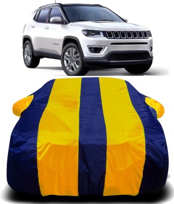 XOCAVO Car Cover For Jeep Compass (With Mirror Pockets)(Yellow, Blue)