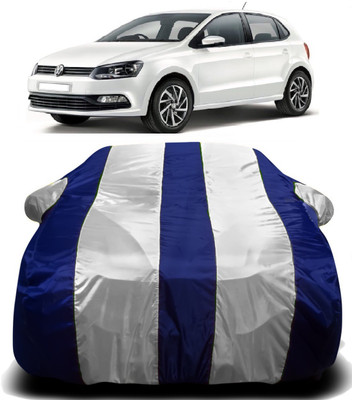 Swarish Car Cover For Volkswagen Polo GT (With Mirror Pockets)(White, Blue)