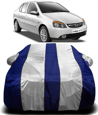 V VINTON Car Cover For Tata Indigo eCS (With Mirror Pockets)(White, Blue)
