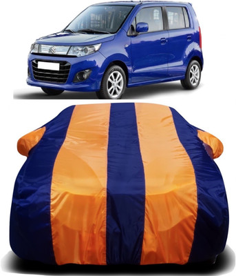S Shine Max Car Cover For Maruti Suzuki Stingray (With Mirror Pockets)(Orange, Blue)
