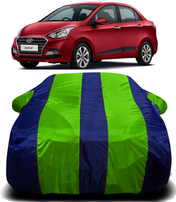 PVSTAR Car Cover For Hyundai Xcent (With Mirror Pockets)(Green, Blue)