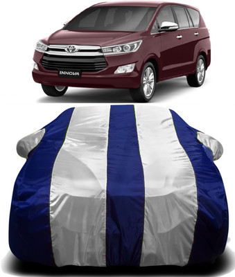 Swarish Car Cover For Toyota Innova Crysta (With Mirror Pockets)(White, Blue)