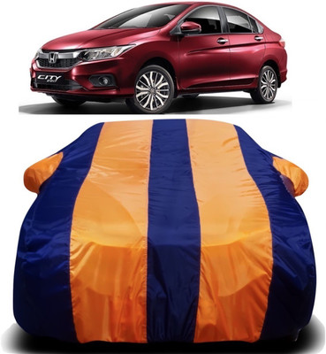 PVSTAR Car Cover For Honda City i-Dtec (With Mirror Pockets)(Orange, Blue)