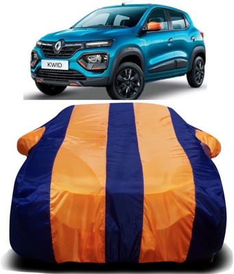 PVSTAR Car Cover For Renault Kwid (With Mirror Pockets)(Orange, Blue)