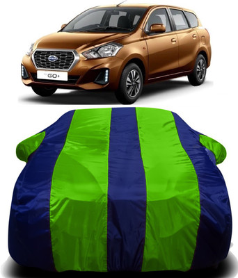R Rayvin Star Car Cover For Datsun Go+ (With Mirror Pockets)(Green, Blue)
