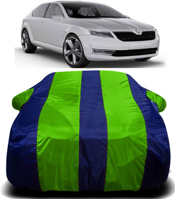 V VINTON Car Cover For Skoda Laura (With Mirror Pockets)(Green, Blue)