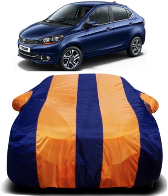 PVSTAR Car Cover For Tata Tigor (With Mirror Pockets)(Orange, Blue)