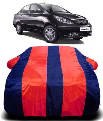 S Shine Max Car Cover For Tata Manza (With Mirror Pockets)(Red, Blue)