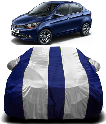 PVSTAR Car Cover For Tata Tigor (With Mirror Pockets)(White, Blue)