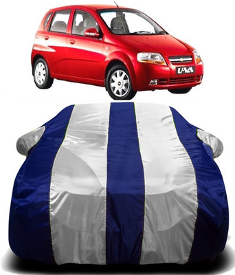 Swarish Car Cover For Chevrolet UVA (With Mirror Pockets)(White, Blue)