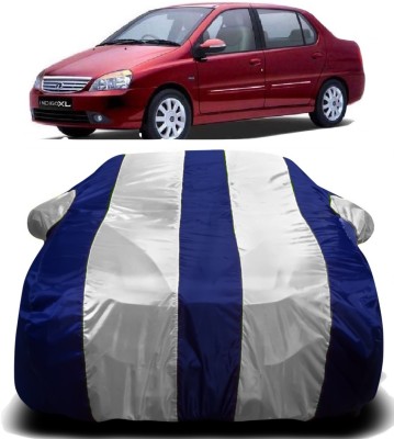 Swarish Car Cover For Tata Indigo XL (With Mirror Pockets)(White, Blue)