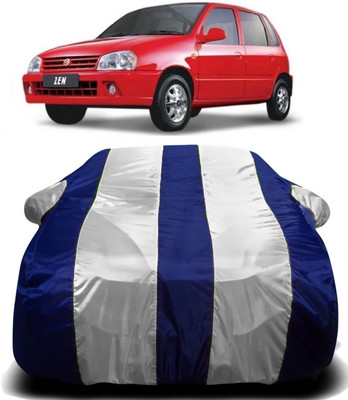 V VINTON Car Cover For Maruti Suzuki Zen (With Mirror Pockets)(White, Blue)