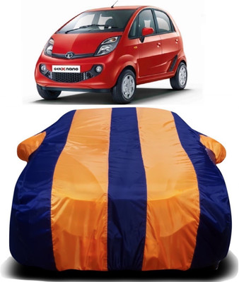 R Rayvin Star Car Cover For Tata Nano (With Mirror Pockets)(Orange, Blue)