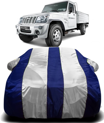 R Rayvin Star Car Cover For Mahindra Bolero Facelift (With Mirror Pockets)(White, Blue)