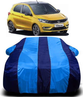 R Rayvin Star Car Cover For Tata Tiago JTP (With Mirror Pockets)(Blue)
