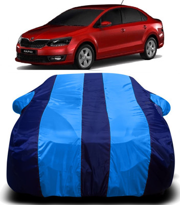 S Shine Max Car Cover For Skoda Rapid (With Mirror Pockets)(Blue)