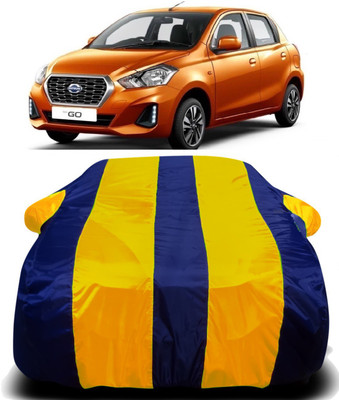 Swarish Car Cover For Datsun Go (With Mirror Pockets)(Yellow, Blue)