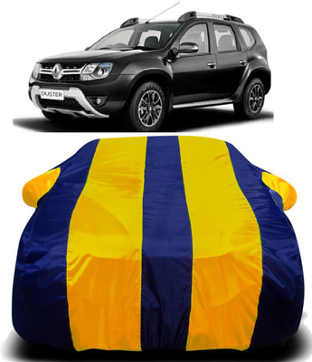 R Rayvin Star Car Cover For Renault Duster (With Mirror Pockets)(Yellow, Blue)