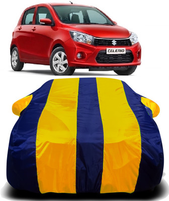PVSTAR Car Cover For Maruti Suzuki Celerio (With Mirror Pockets)(Yellow, Blue)